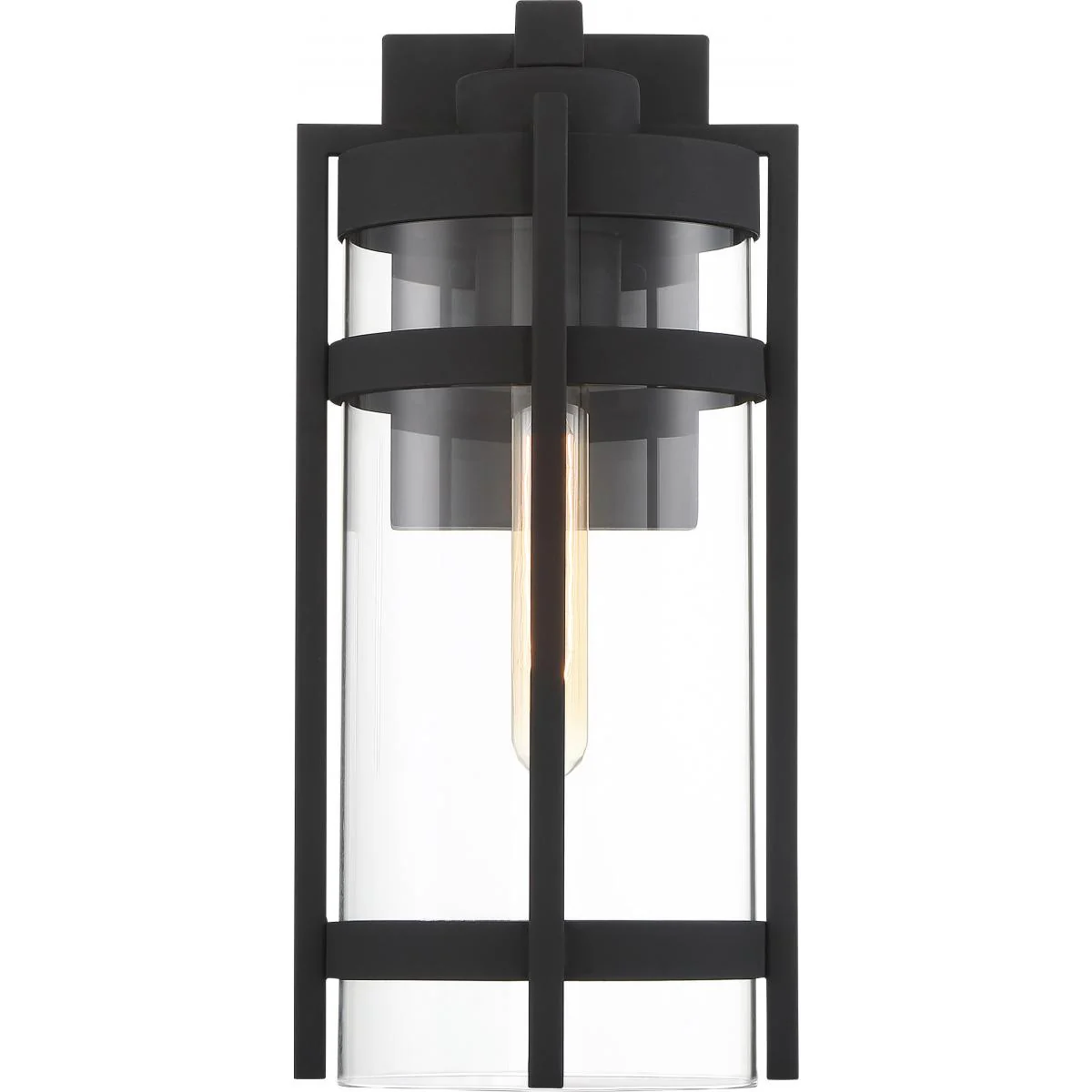 60-6573 TOFINO 1 LIGHT LARGE LANTERN Tofino - 1 Light Large Wall Lantern - Clear Glass - Textured Black Finish - Cheap-Us
