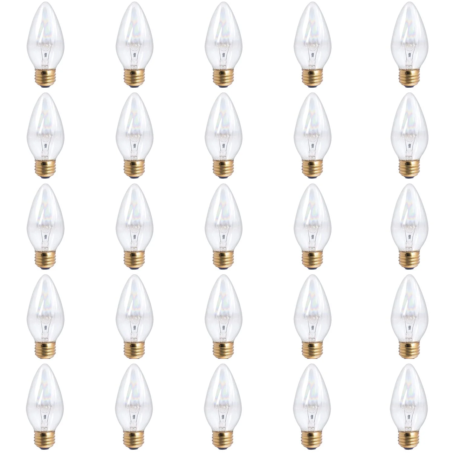 BULBRITE INCANDESCENT F15 MEDIUM SCREW (E26) 25W DIMMABLE LIGHT BULB 2700K/WARM WHITE 25PK (421125) - Cheap-Us