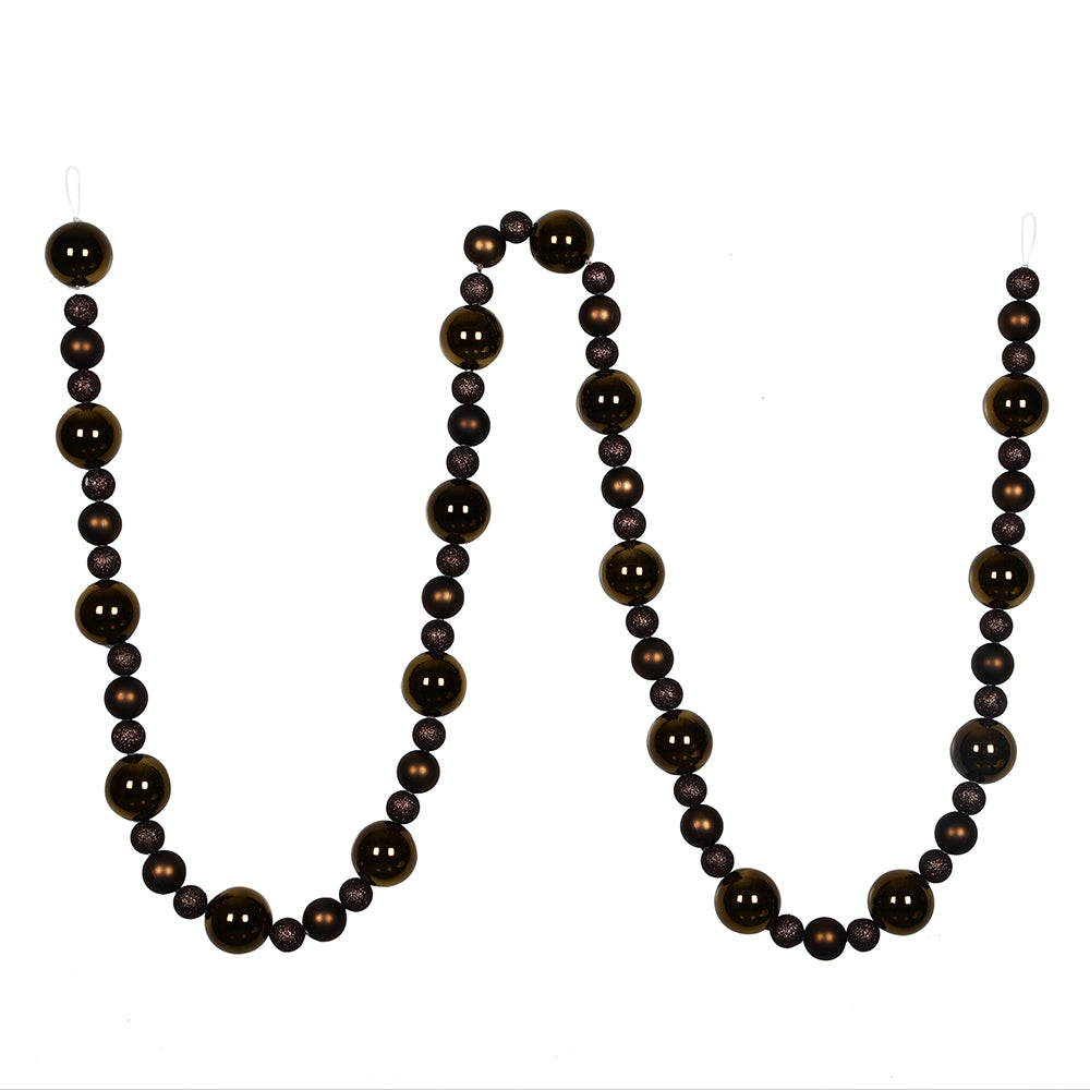 Vickerman 9' Chocolate Assorted Christmas Ball Ornament Garland - Cheap-Us