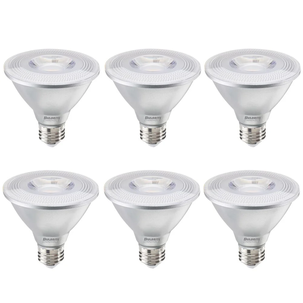 Bulbrite Pack of (6) 10 Watt Dimmable Narrow Flood PAR30SN Medium (E26) LED Bulb - 800 Lumens, 3000K, and 80 CRI - Cheap-Us