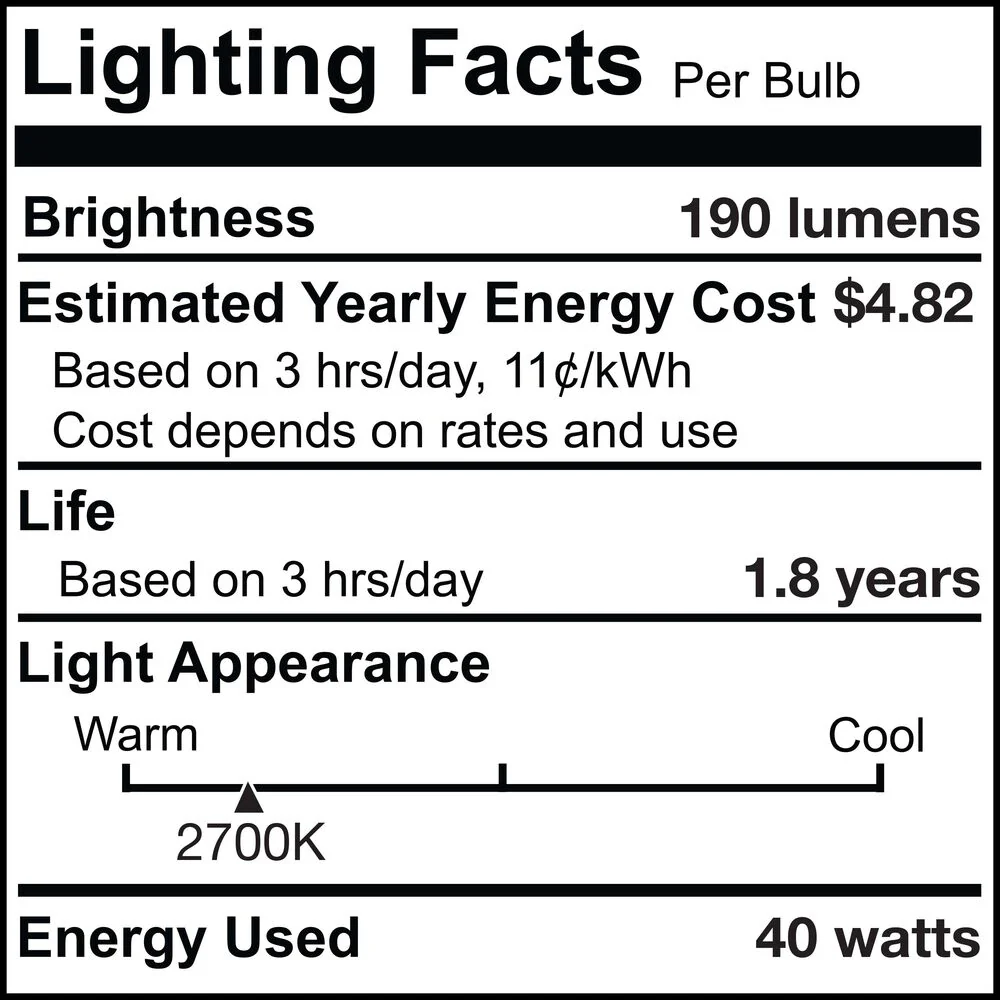 BULBRITE INCANDESCENT T8 MEDIUM SCREW (E26) 40W DIMMABLE LIGHT BULB 2700K/WARM WHITE 5PK (705140) - Cheap-Us
