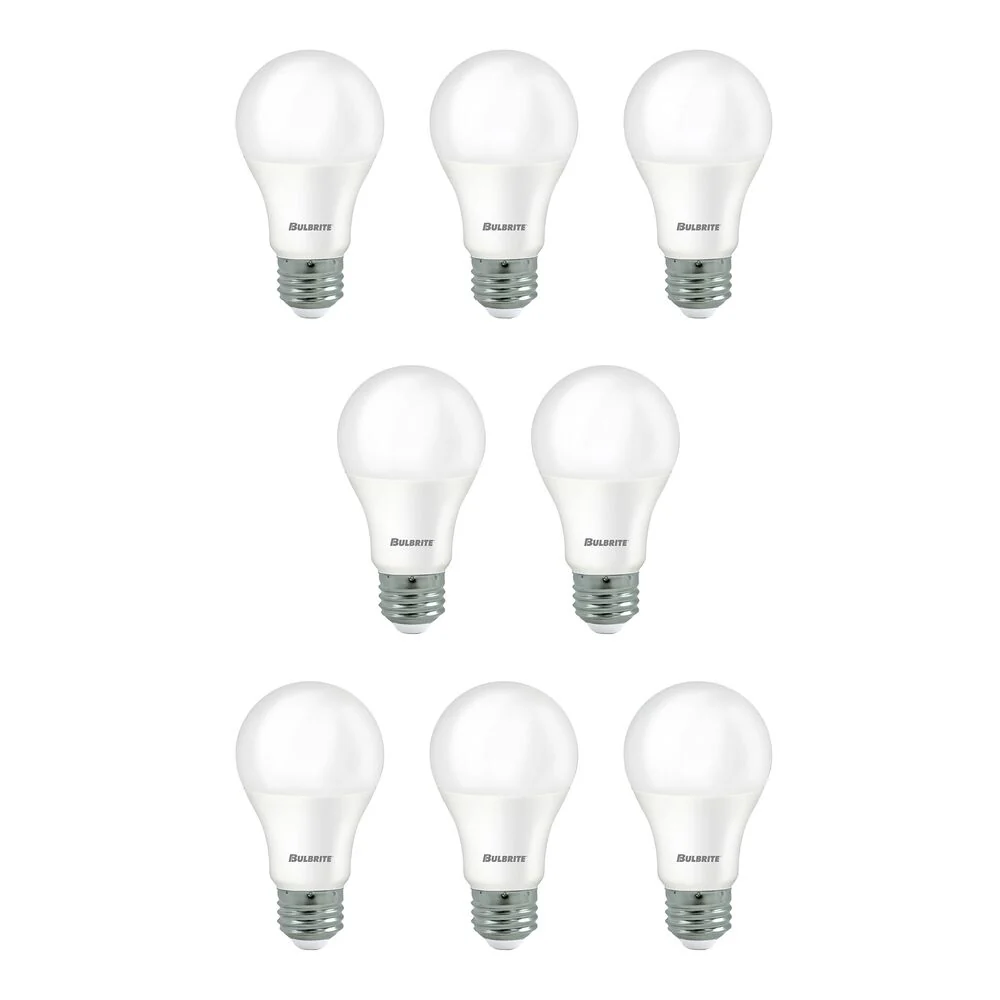 Bulbrite 60 Watt Equivalent A19 NON-DIMMABLE LED Light Bulb with E26 Medium Base, 4000K - 8 Pack - Cheap-Us