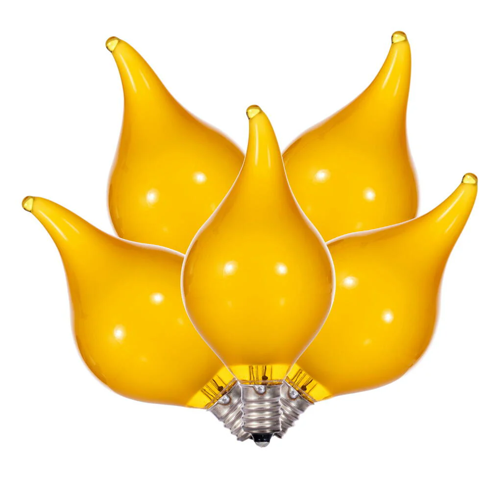 Vickerman 15 lights x 15' Amber LED G45 Glass Flame Tip light set. 6