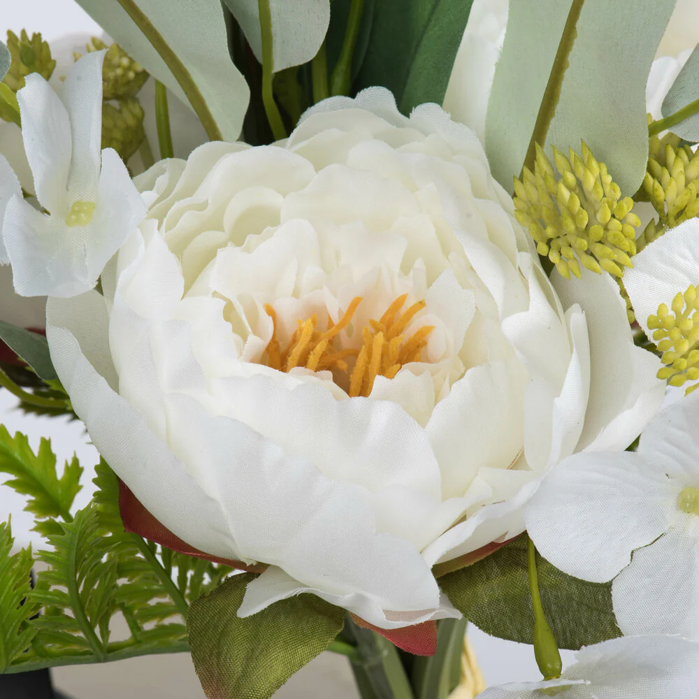 Vickerman 14'' Artificial White Peony Bouquet Pack of 2 - Cheap-Us