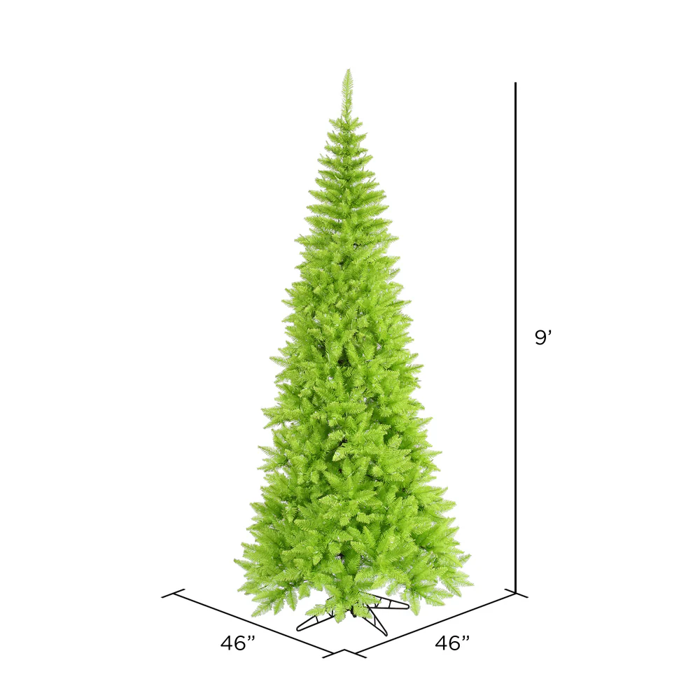 Vickerman 9' Lime Fir Slim Artificial Christmas Tree Unlit - Cheap-Us