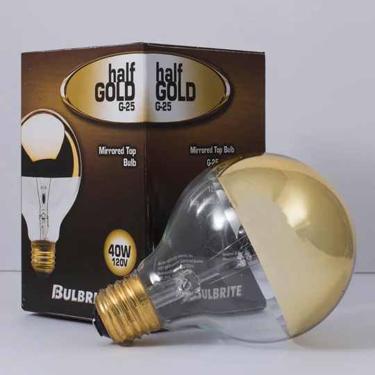 BULBRITE INCANDESCENT G25 MEDIUM SCREW (E26) 40W DIMMABLE LIGHT BULB 2700K/WARM WHITE HALF GOLD 6PK (712424) - Cheap-Us