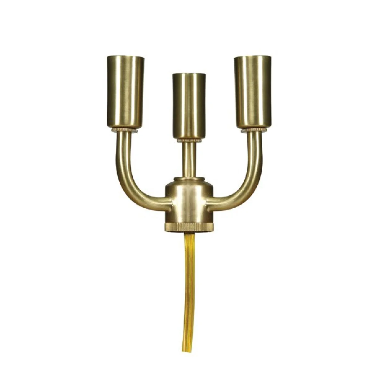 80-1797 3 LT SOLID BRASS CANDELABRA 3 Light Candelabra Cluster 1/8 x 1/8 w/ 8 Ft. SPT-2 Gold Wire - Cheap-Us
