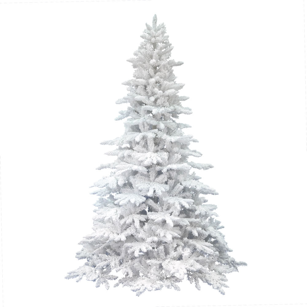 Vickerman 6.5' Flocked White Spruce Artificial Christmas Tree Unlit - Cheap-Us