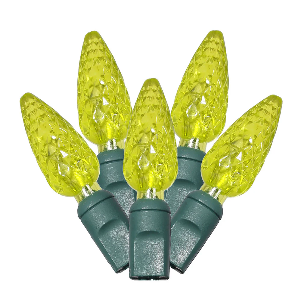 Vickerman 100 Lime C6 LED Single Mold Light on Green Wire 34' Christmas Light Strand - Cheap-Us