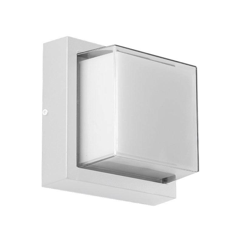 LED Square Modern Outdoor Light Fixture, 12 Watts, 850 Lumens, Color Tunable 30K/40K/50K, 90 CRI, ETL Listed, White, For Entryway, Garage and Porches - Cheap-Us