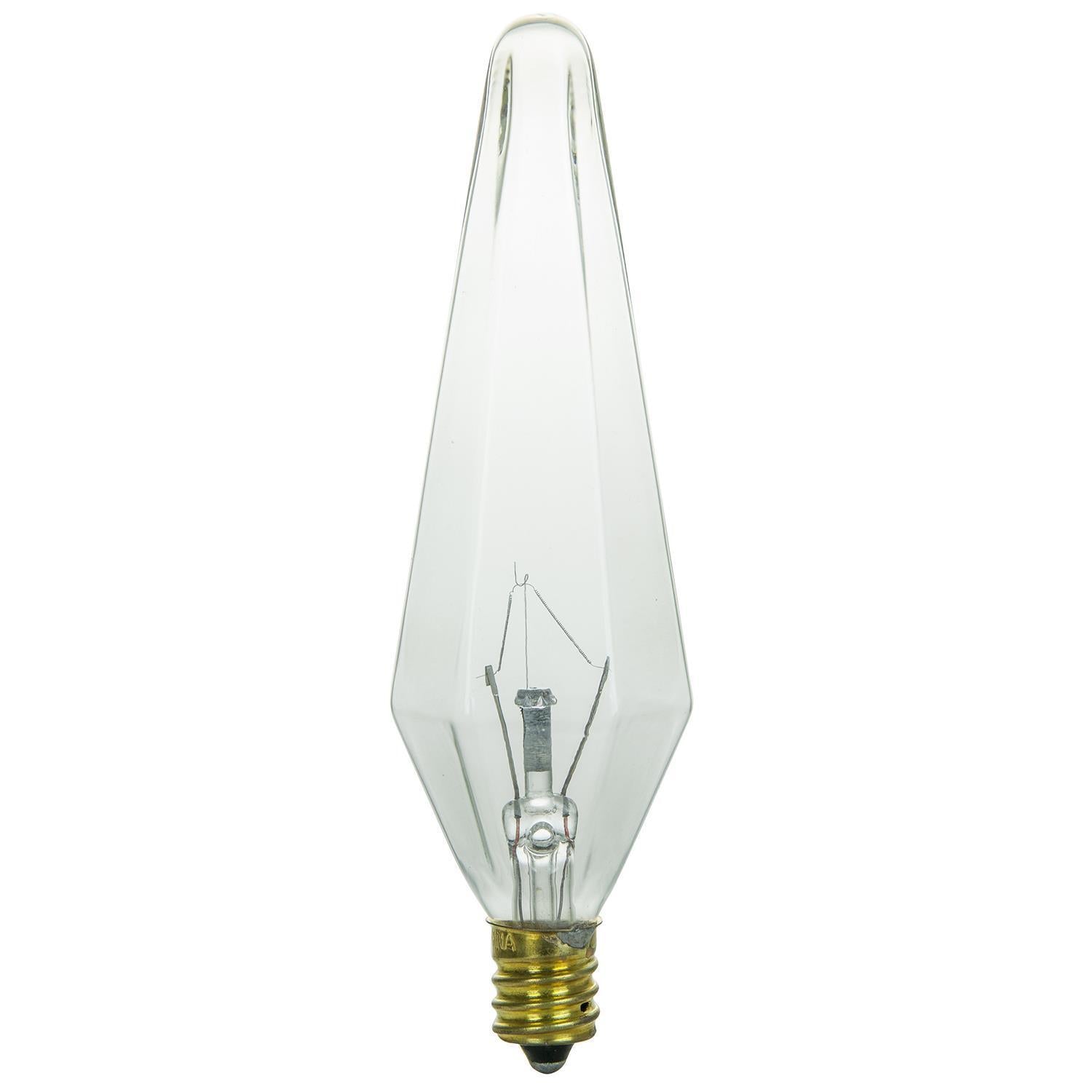 Sunlite 40 Watt Prismlite Candelabra Base Clear (12 Pack) - Cheap-Us