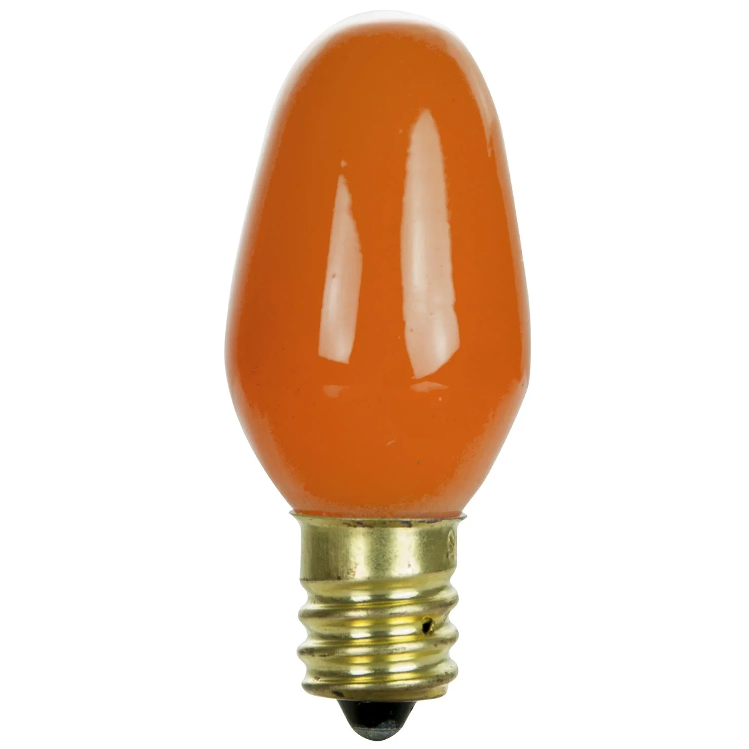 25 Pack Sunlite 7 Watt C7 Colored Night Light, Candelabra Base, Orange - Cheap-Us
