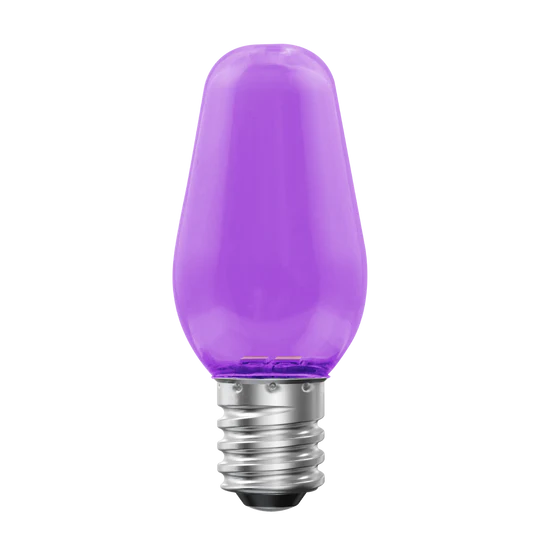 Luxrite LED C7 Small Light Bulb, E12 Candelabra Base, 0.5W, Purple Finish (LR21751) - Cheap-Us