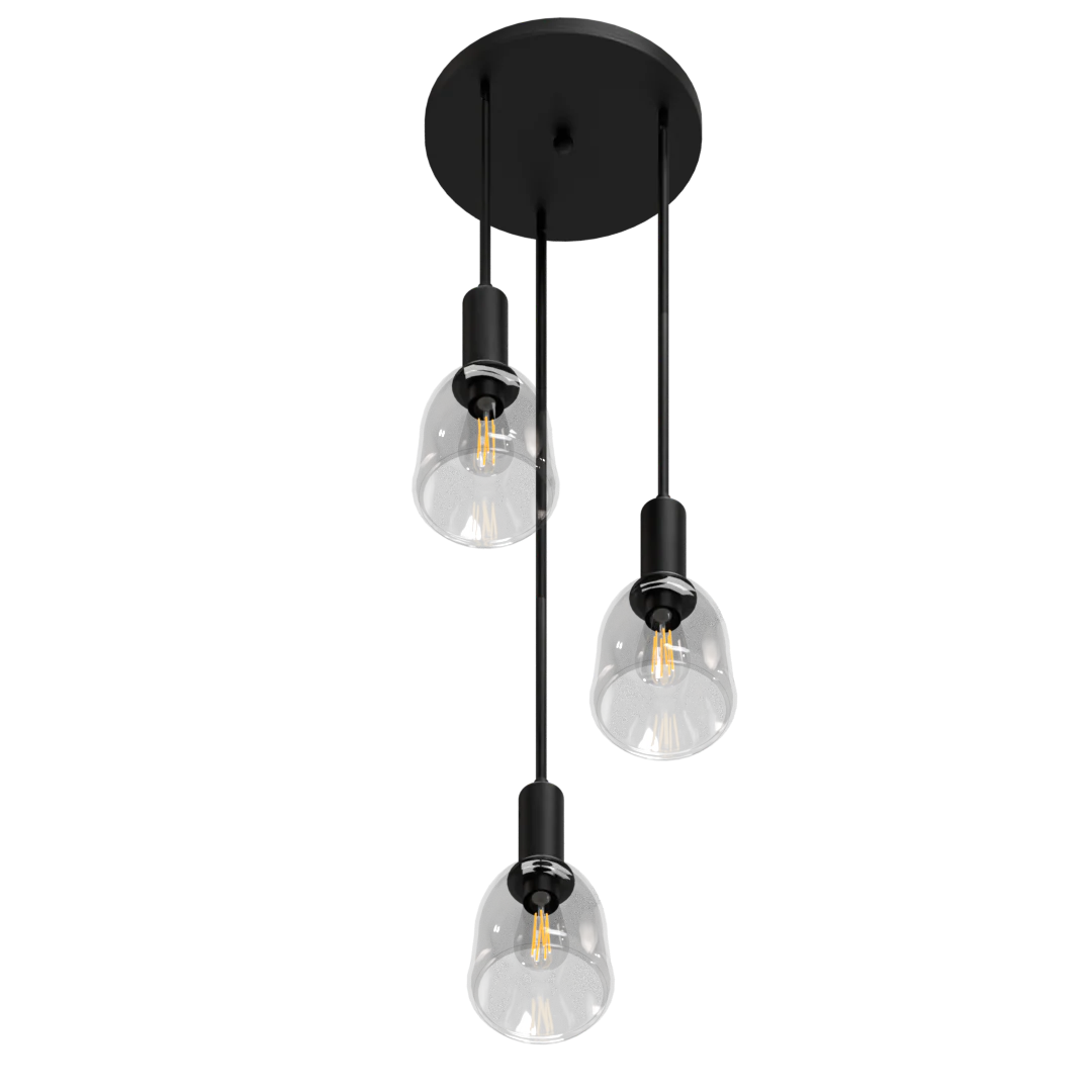 Talia Trio Three Light Modern Cluster Pendant Fixture with Glass Shades - Cheap-Us