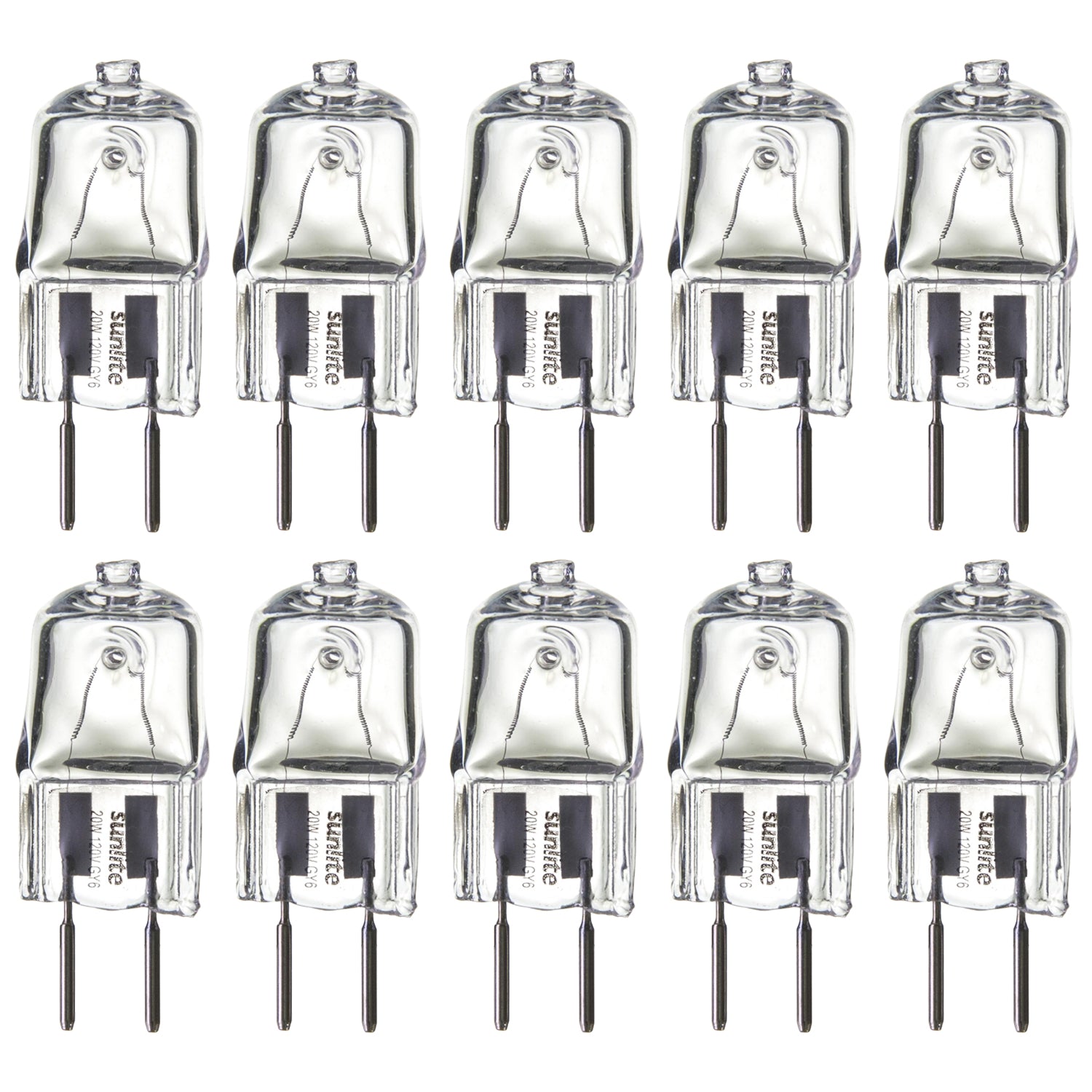 Sunlite Q20/CL/GY6.35/120V 20 Watt Bi-Pin Lamp GY6.35 Base - Cheap-Us