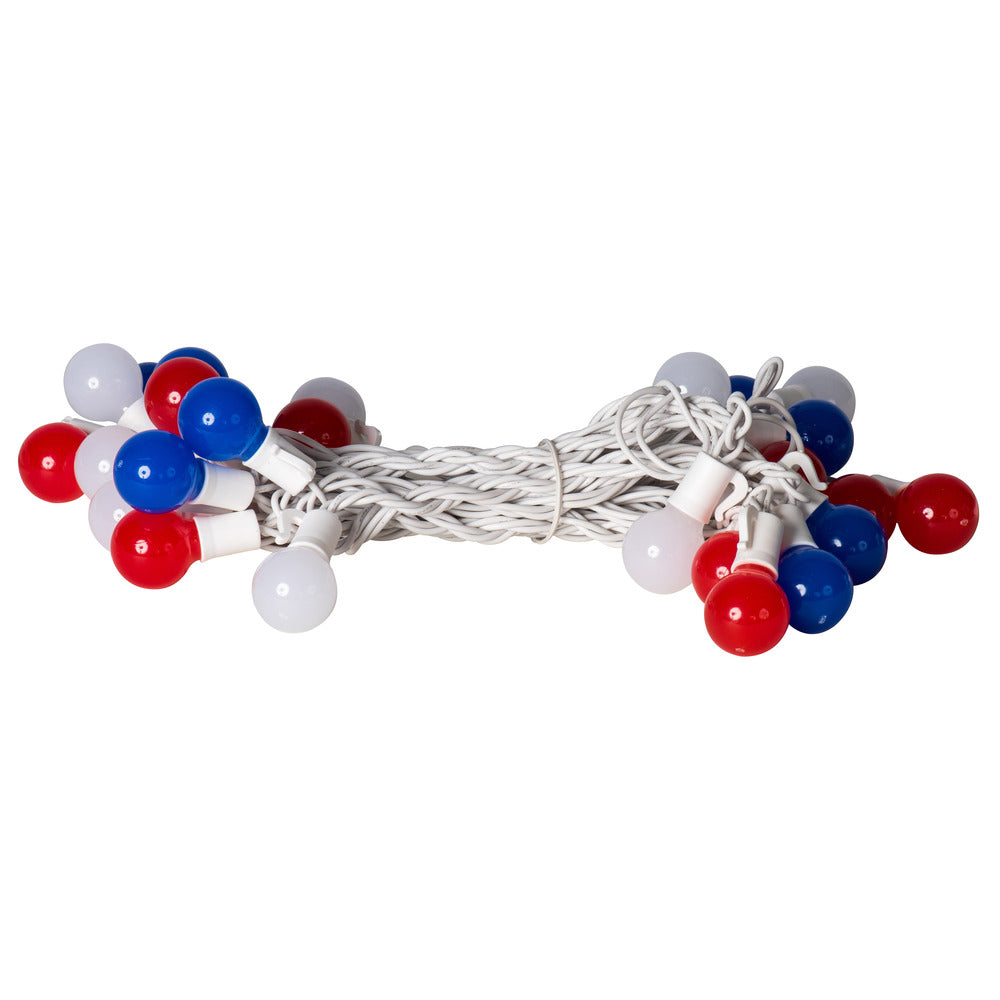 Vickerman 25 Red-White-Blue G30 LED Light on Green Wire, 16' Christmas Light Strand- 2 Pack - Cheap-Us