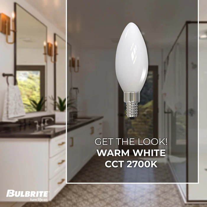 BULBRITE LED B11 CANDELABRA SCREW (E12) 4.5W DIMMABLE FILAMENT LIGHT BULB 2700K/WARM WHITE 40W INCANDESCENT EQUIVALENT 4PK (776672) - Cheap-Us