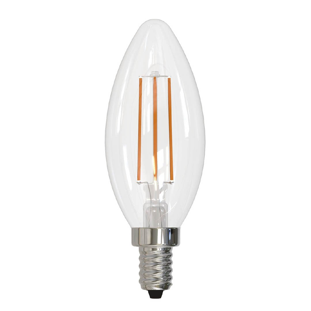 BULBRITE LED B11 CANDELABRA SCREW (E12) 5W FULLY COMPATIBLE DIMMING FILAMENT LIGHT BULB 3000K/SOFT WHITE 60W INCANDESCENT EQUIVALENT 4PK (776627) - Cheap-Us