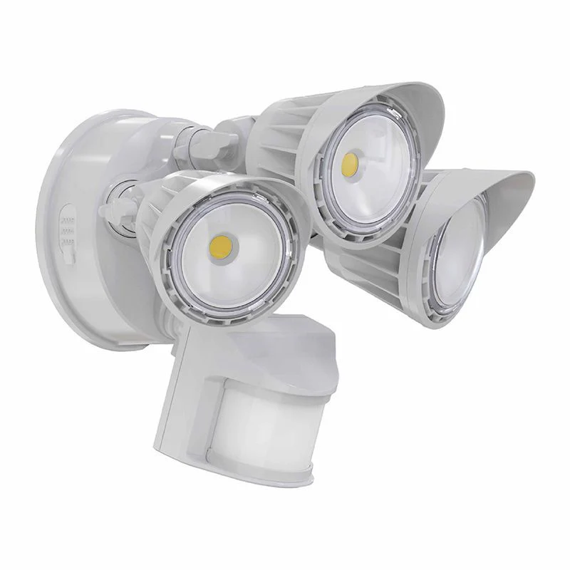 Westgate LED Security Lights With PIR Sensor, 120VAC, 180° Sensor, 100° Beam Angle (120° 28W) 80% Dim (Or Off) When No Motion Detected, Outdoor Lighting, 30W, 2800 Lumens, 5000K, White Finish, 0% Dim (Or Off) When Motion Detected - Cheap-Us