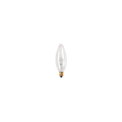 Bulbrite 25CTC/32/3-25PK 25 Watt Incandescent B10 Torpedo Chandelier Bulb, Candelabra Base, Clear, 25-Pack - Cheap-Us