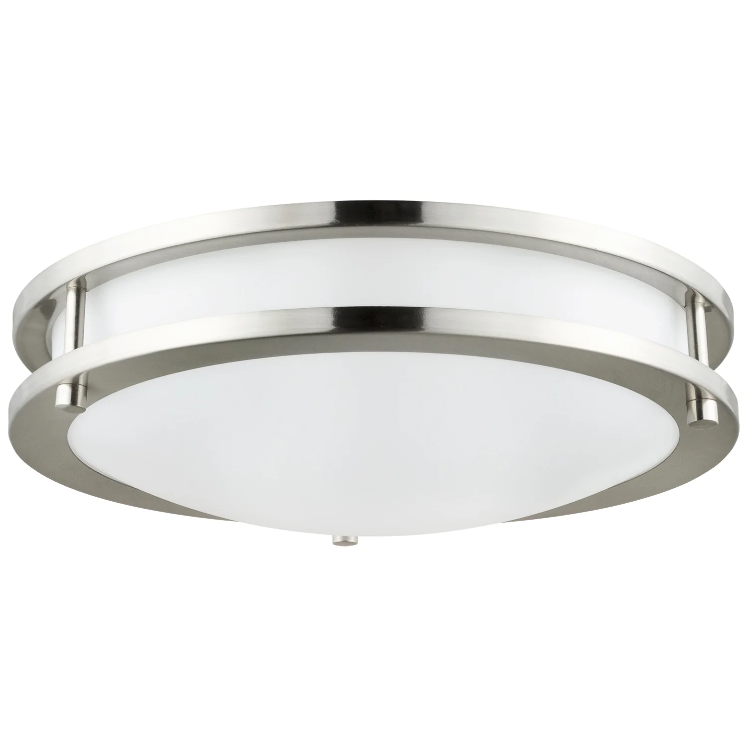 Sunlite 87770 LED 12 Inch Decorative Flush Mount Ceiling Light Fixture, 15 Watts (80W Equivalent), 1050 Lumens, Adjustable 5 CCT 2700K-5000K, 120V, Dimmable, 50,000 Hour Lifespan, Brushed Nickel - Cheap-Us