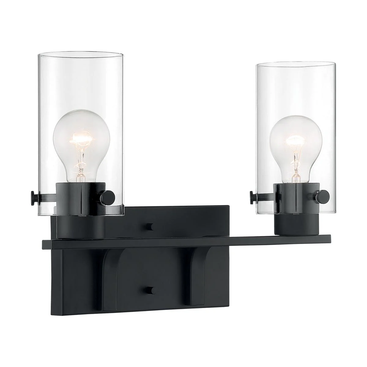 60-7272 SOMMERSET 2 LIGHT VANITY Sommerset - 2 Light Vanity with Clear Glass - Matte Black Finish - Cheap-Us