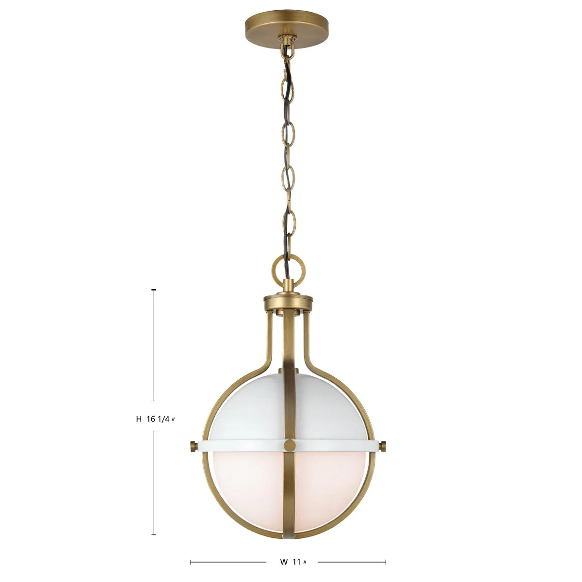 60-7664 LINCOLN 1LT MED PEND WHITE Lincoln; 1 Light Medium Pendant; Medium Base; 60 Watt; Matte White Finish; White Opal Glass - Cheap-Us