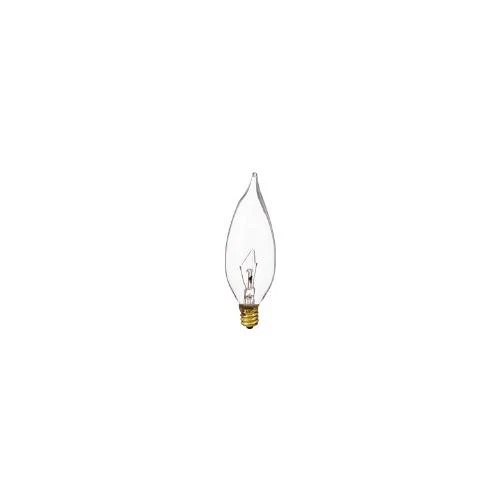 Bulbrite B60CFC 60 Watt Incandescent CA10 Flame TIp Chandelier Bulb, Candelabra Base, Clear, 2-Pack - Cheap-Us