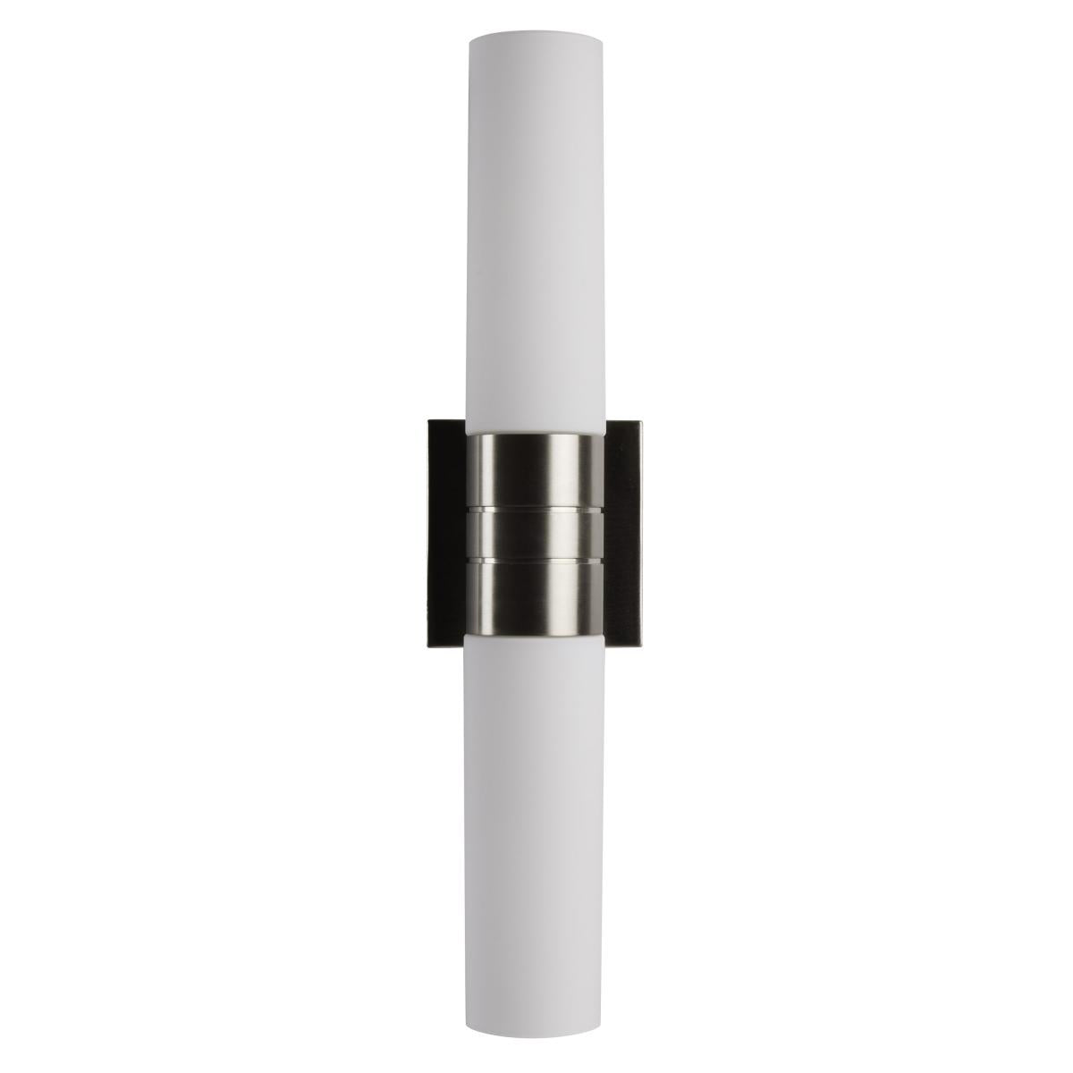60-2936 LINK 2 LT VERTICAL WALL SCONCE Link - 2 Light Wall Sconce with White Glass - Brushed Nickel Finish - Cheap-Us