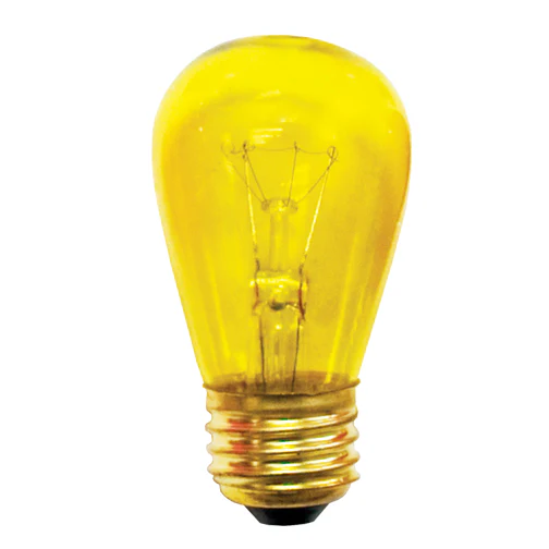 Bulbrite 11S14TY 11W Dimmable S14 String Light Replacement Bulb, Medium Base, Transparent Yellow - Cheap-Us