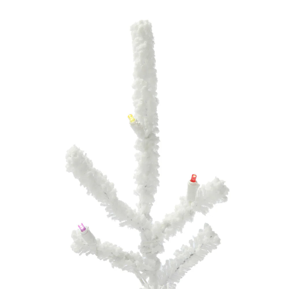 Vickerman 7.5' Flocked Twig Artificial Christmas Tree Multi-Colored Dura-lit LED Lights - Cheap-Us