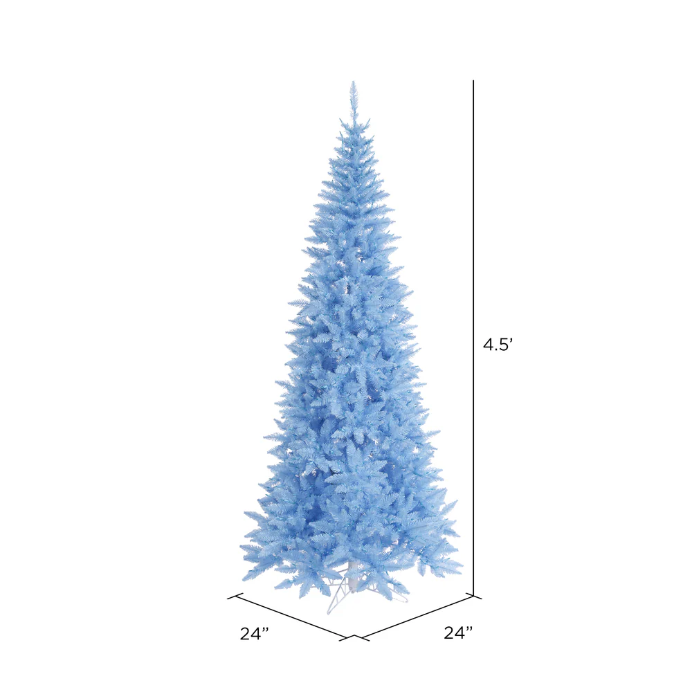 Vickerman 4.5' Sky Blue Fir Slim Artificial Christmas Tree Unlit - Cheap-Us