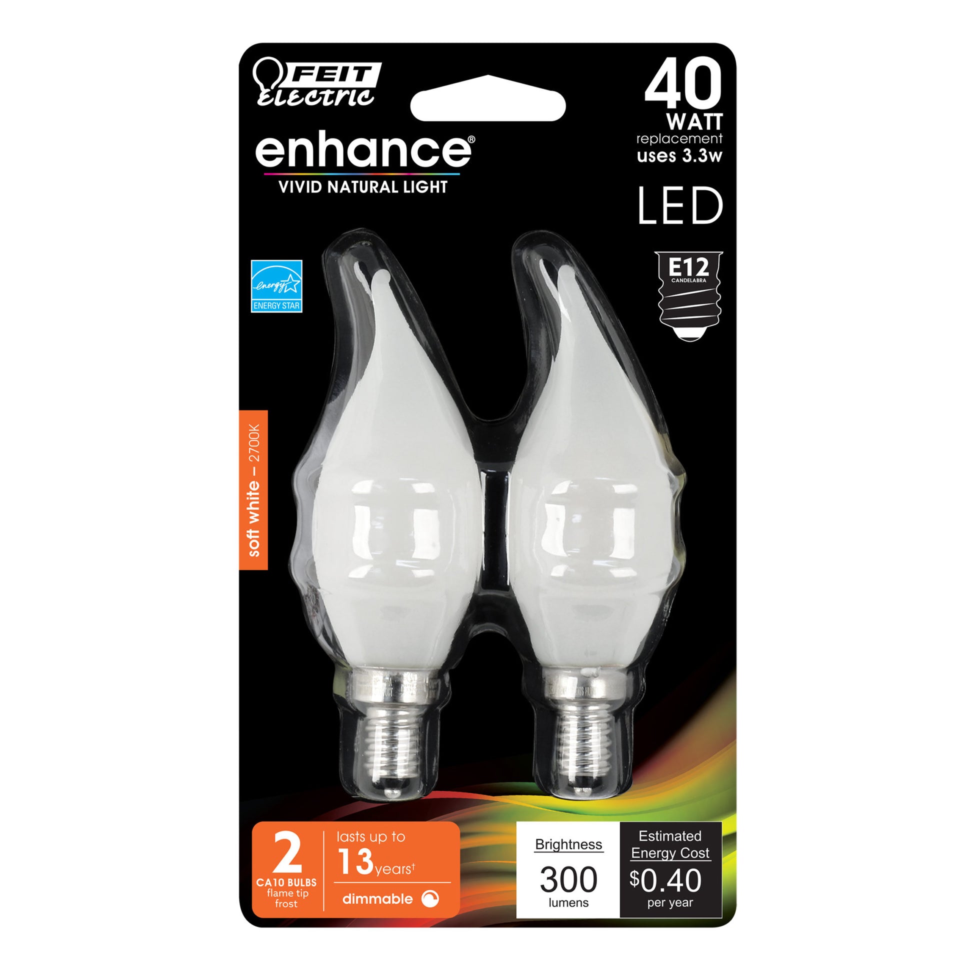 300 Lumen 2700K Dimmable Flame Tip LED - Cheap-Us