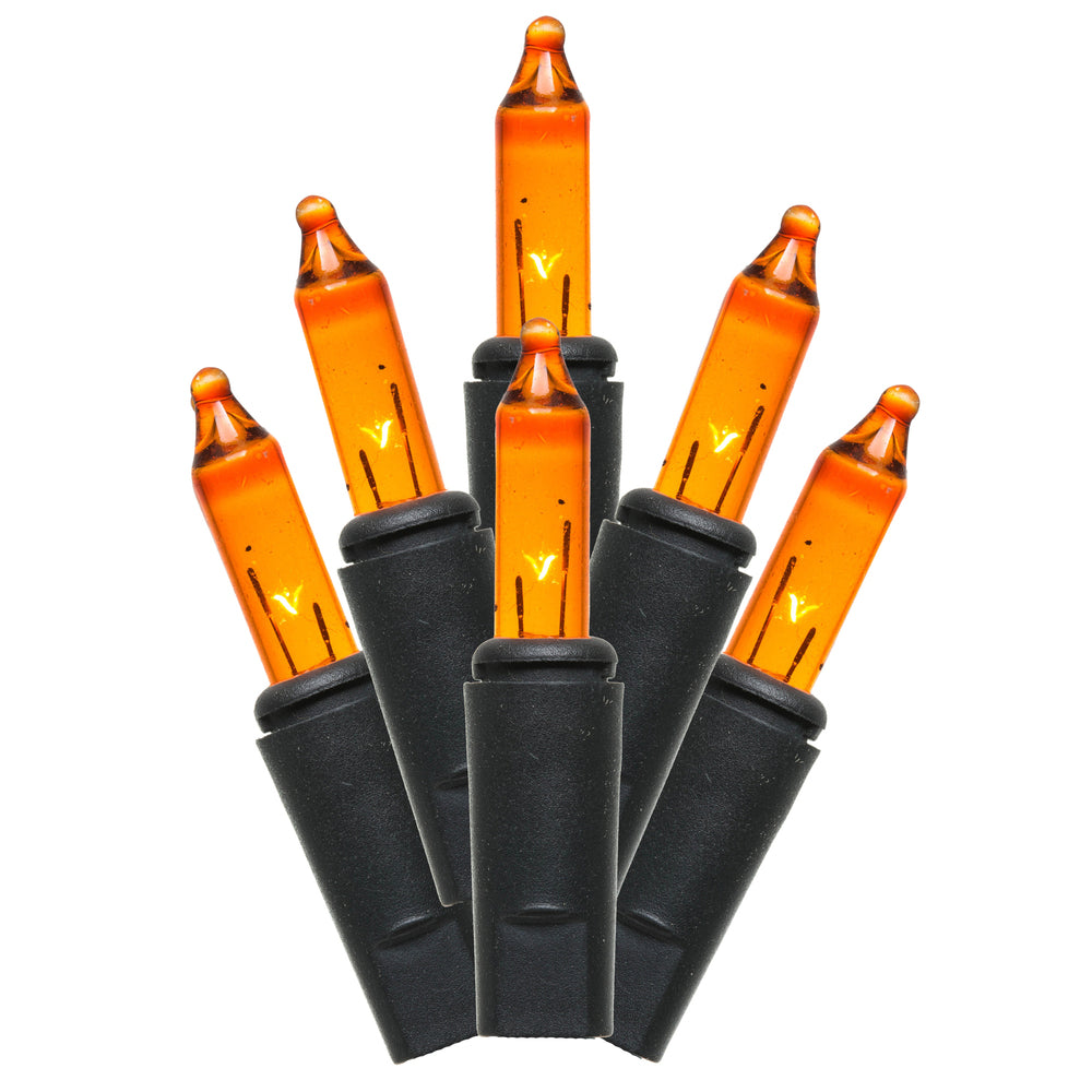 Vickerman 35 Orange Dura-lit Mini Light on Black Wire, 26' Christmas Light Strand - Cheap-Us
