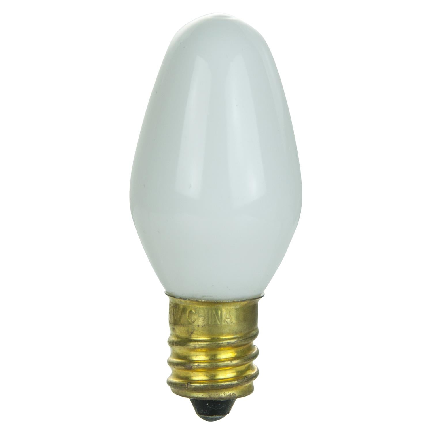 25 Pack Sunlite 7 Watt C7 Night Light, Candelabra Base, White - Cheap-Us