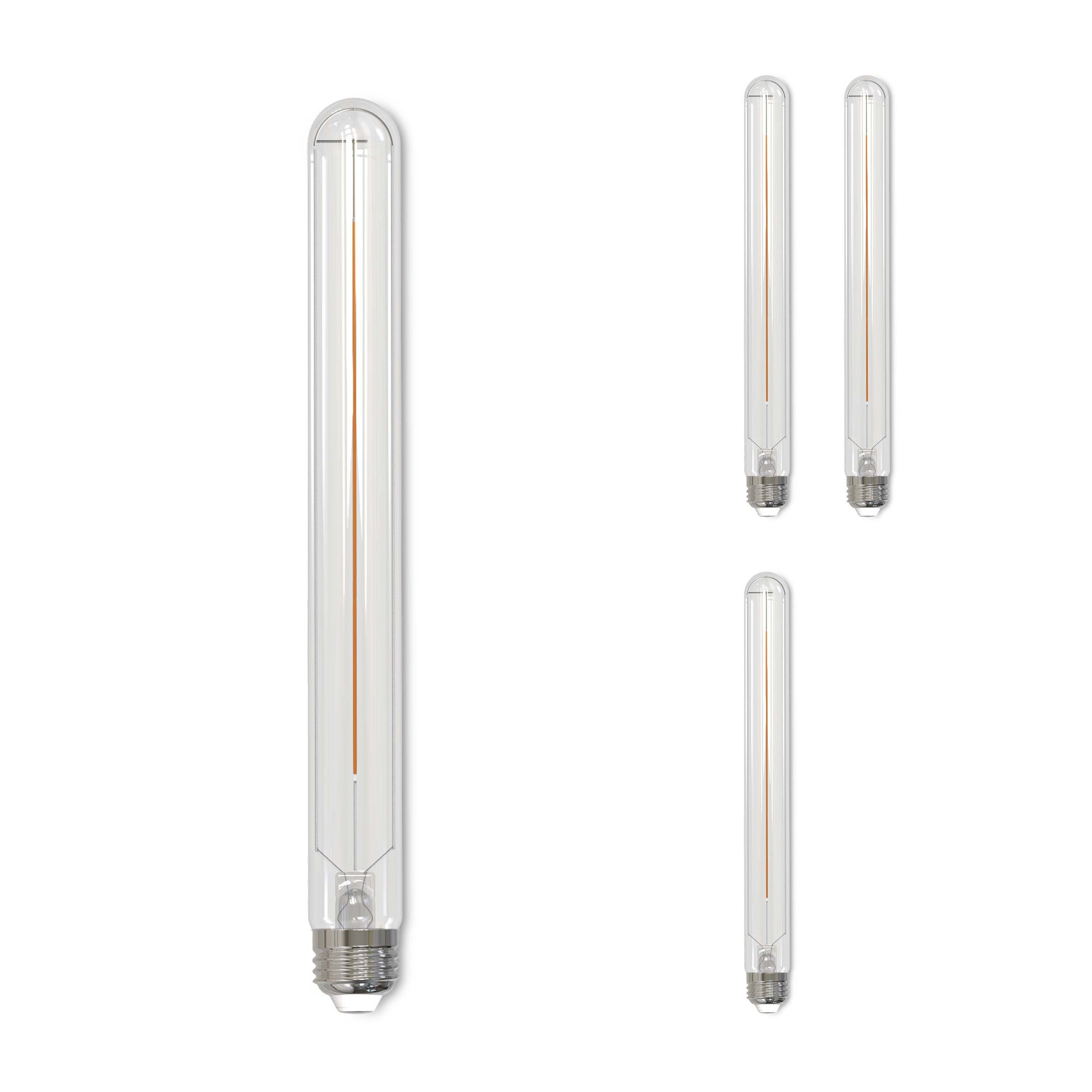 Bulbrite LED Filament Pack of (4) 5 Watt Dimmable 11 Inch T9 Light Bulb with Clear Glass Finish and Medium (E26) Base - 3000K (Soft White Light), 350 Lumens - Cheap-Us