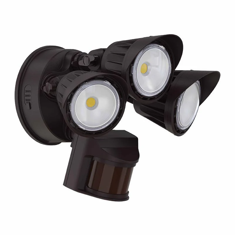 Westgate LED Security Lights With PIR Sensor, 120VAC, 180° Sensor, 100° Beam Angle (120° 28W) 80% Dim (Or Off) When No Motion Detected, Outdoor Lighting, 30W, 2800 Lumens, 3000K, Bronze Finish, 0% Dim (Or Off) When Motion Detected - Cheap-Us