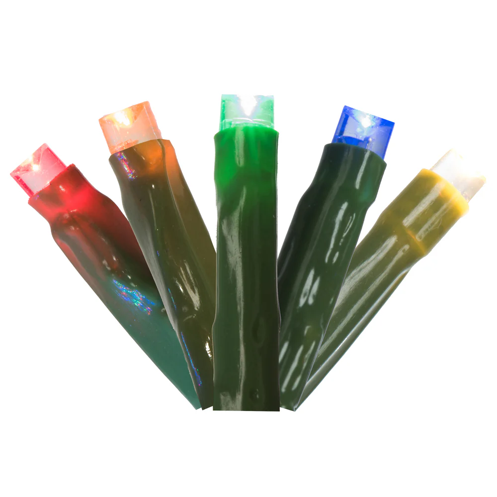 Vickerman 144 Multi-color LED Cluster Light Set 24' Christmas Light Set Green Wire - Cheap-Us