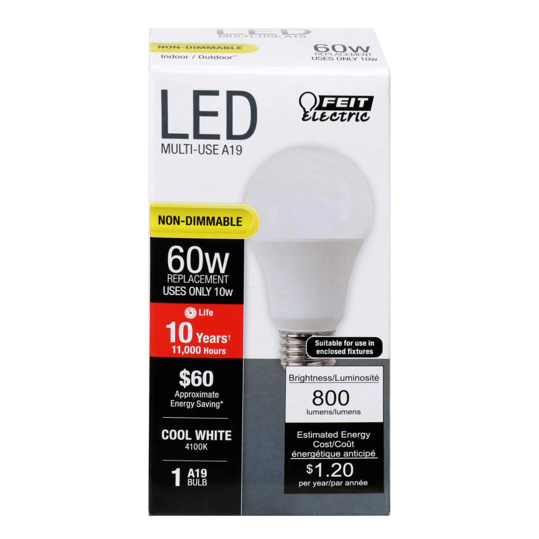 60-Watt Equivalent A19 Cool White General Purpose LED - Cheap-Us