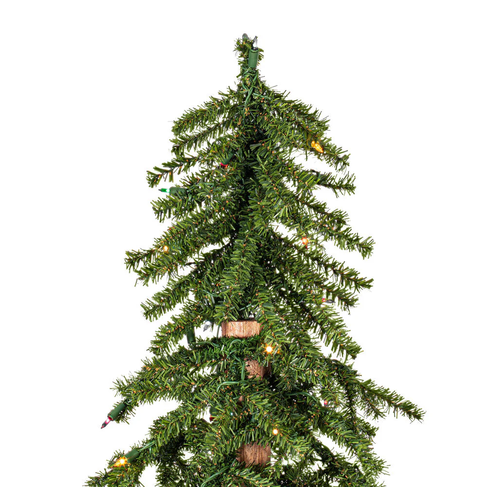 Vickerman 4' 5' 6' Natural Alpine Artificial Christmas Tree Set Multi-Colored Incandescent Lights - Cheap-Us