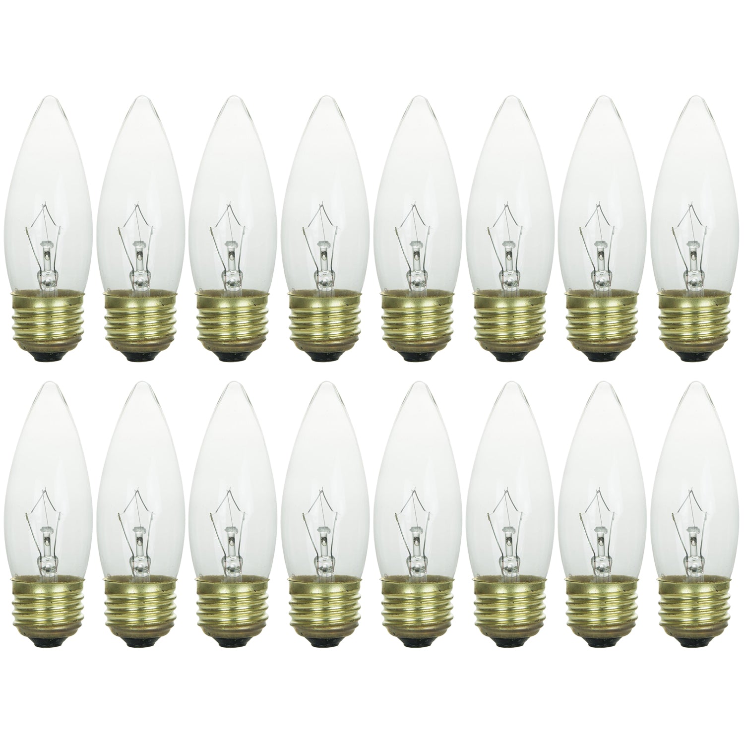 Sunlite 40 Watt Torpedo Tip Chandelier , Medium Base, Clear - Cheap-Us