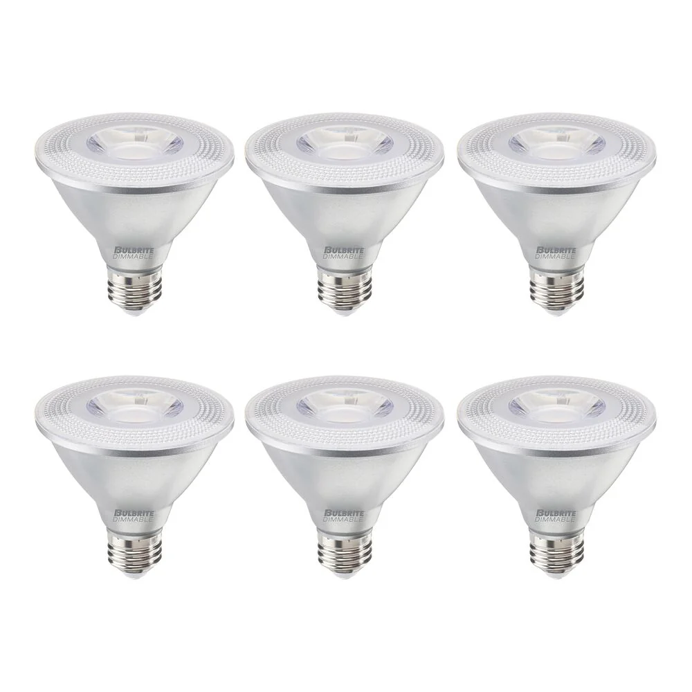 Bulbrite Pack of (6) 10 Watt Dimmable Narrow Flood PAR30SN Medium (E26) LED Light Bulb - 800 Lumens, 3000K, and 90 CRI - Cheap-Us