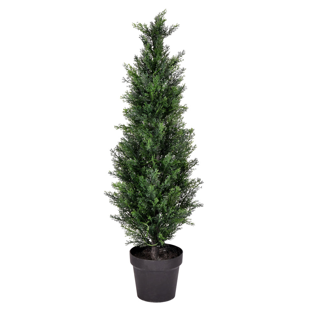 Vickerman 3' Artificial Potted Green Cedar Tree. - Cheap-Us