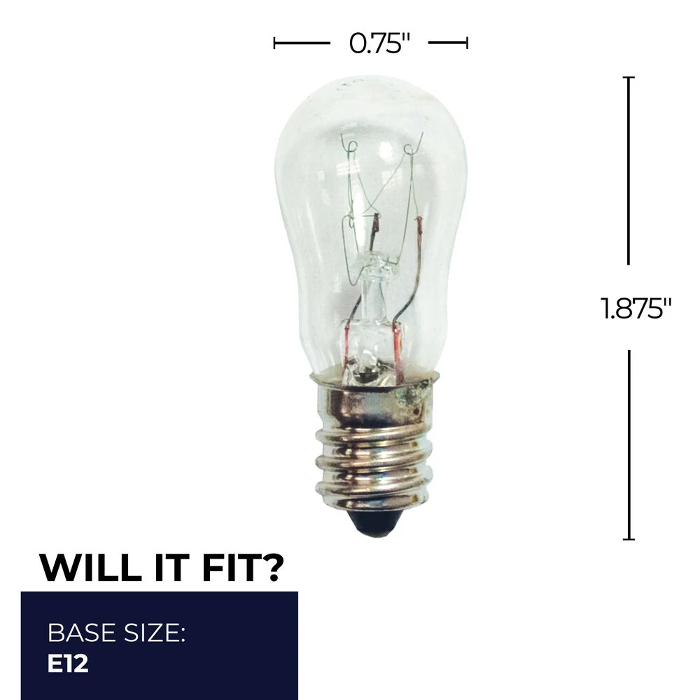 BULBRITE INCANDESCENT S6 CANDELABRA SCREW (E12) 6W DIMMABLE LIGHT BULB 2700K/WARM WHITE 25PK (703006) - Cheap-Us