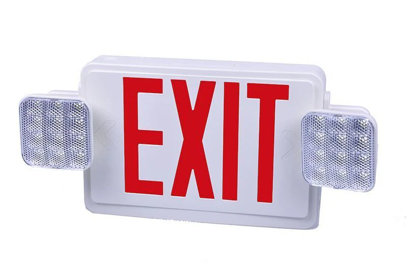 Westgate All LED Exit/Emergency Light Combo, SGL/DBL Face, Red Letters White Housing, 120/277V, LED Exit & Emergency Lighting, 3.2WNa - Cheap-Us
