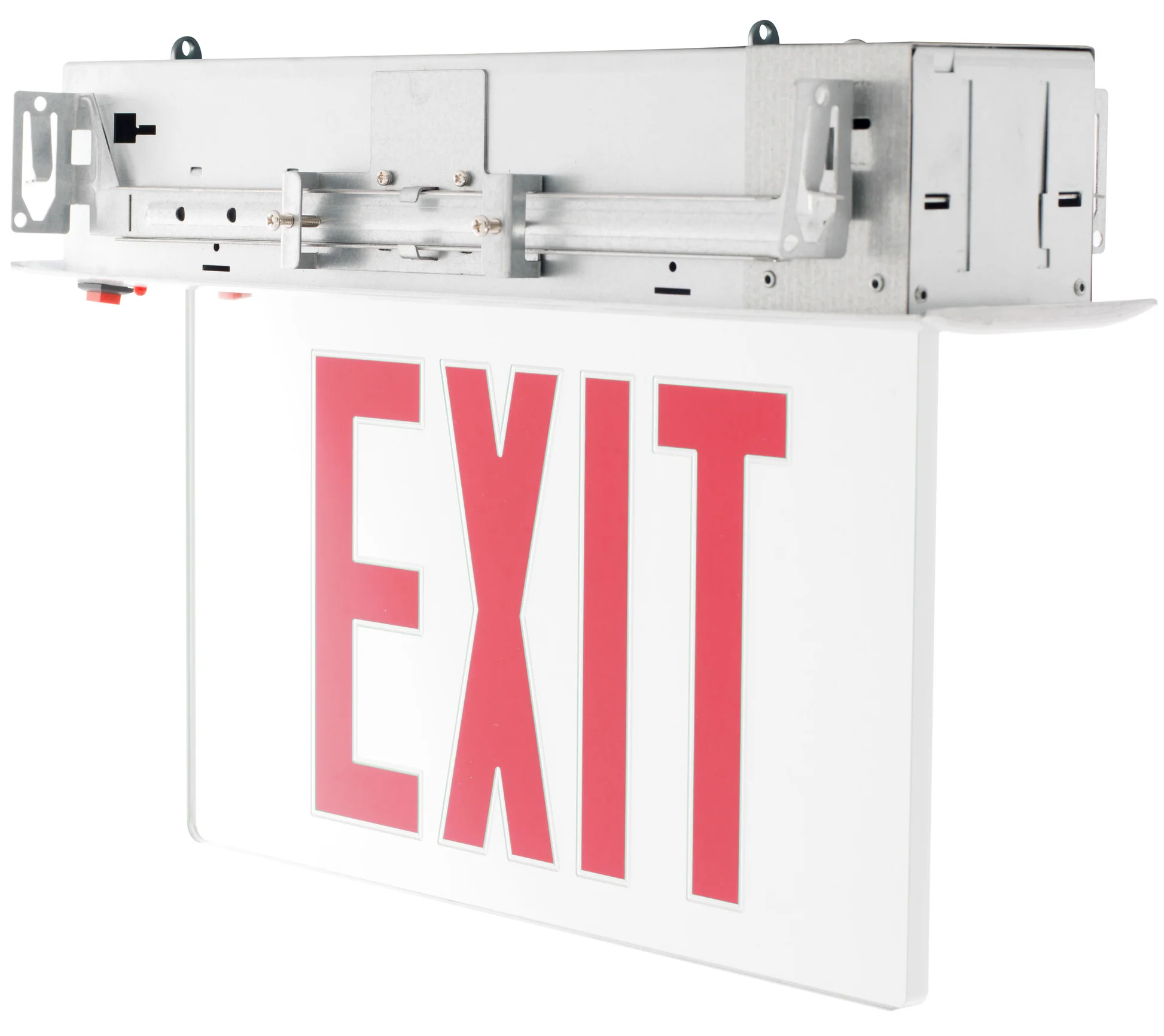 Westgate Recessed Exit Lighting, SGL Face, Red On Clear Panel, White Housing., LED Exit & Emergency Lighting, 4.5W - Cheap-Us