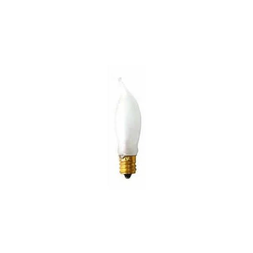 Bulbrite 7.5CFF/15/3 7.5 Watt Incandescent CA5 Flame Tip Chandelier Bulb, Candelabra Base, Frost - Cheap-Us