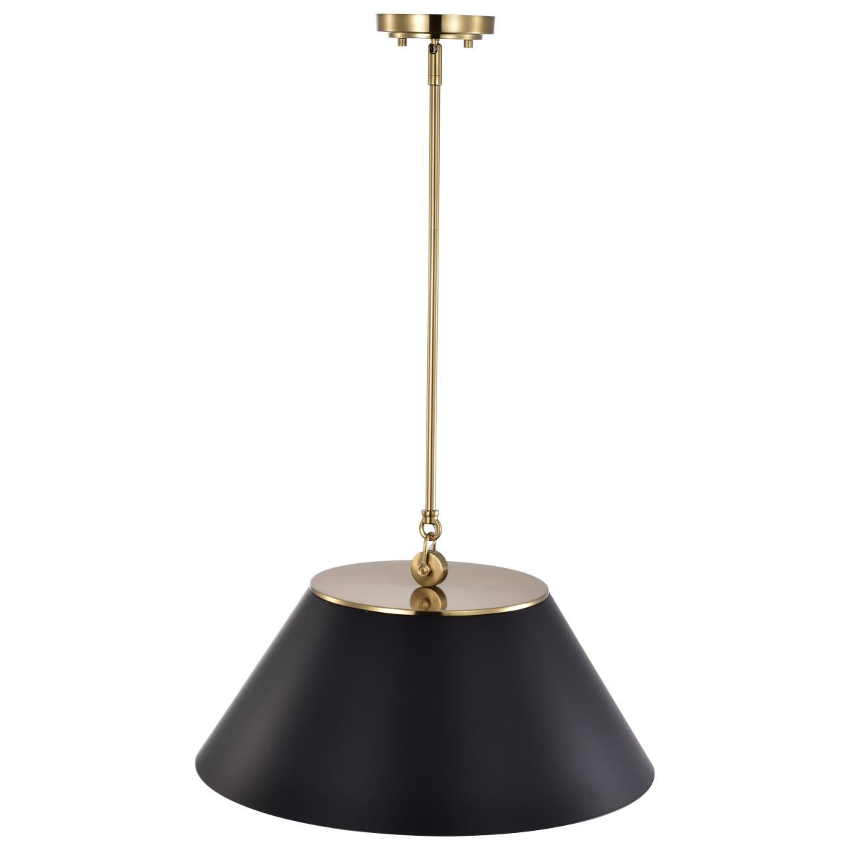 60-7414 DOVER 3 LIGHT LARGE PENDANT Dover; 3 Light; Large Pendant; Black with Vintage Brass - Cheap-Us