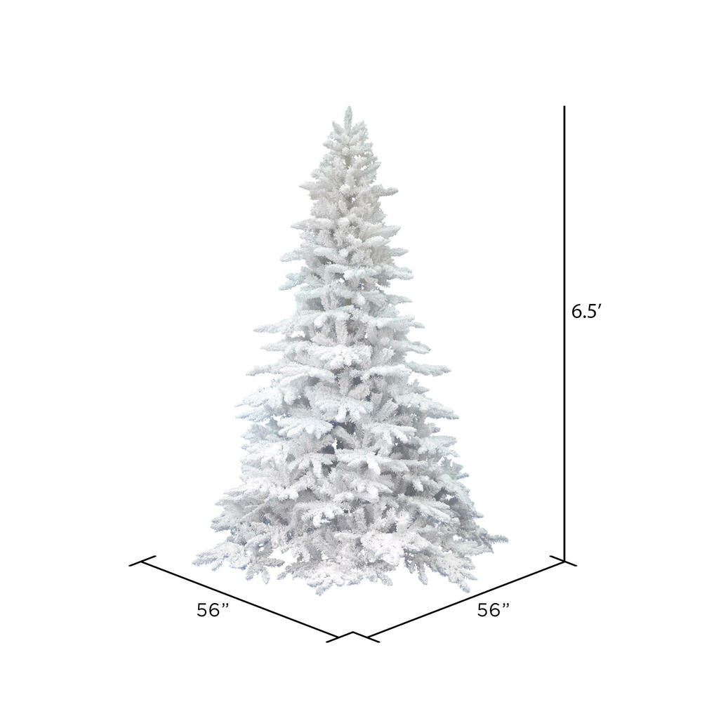 Vickerman 6.5' Flocked White Spruce Artificial Christmas Tree Unlit - Cheap-Us