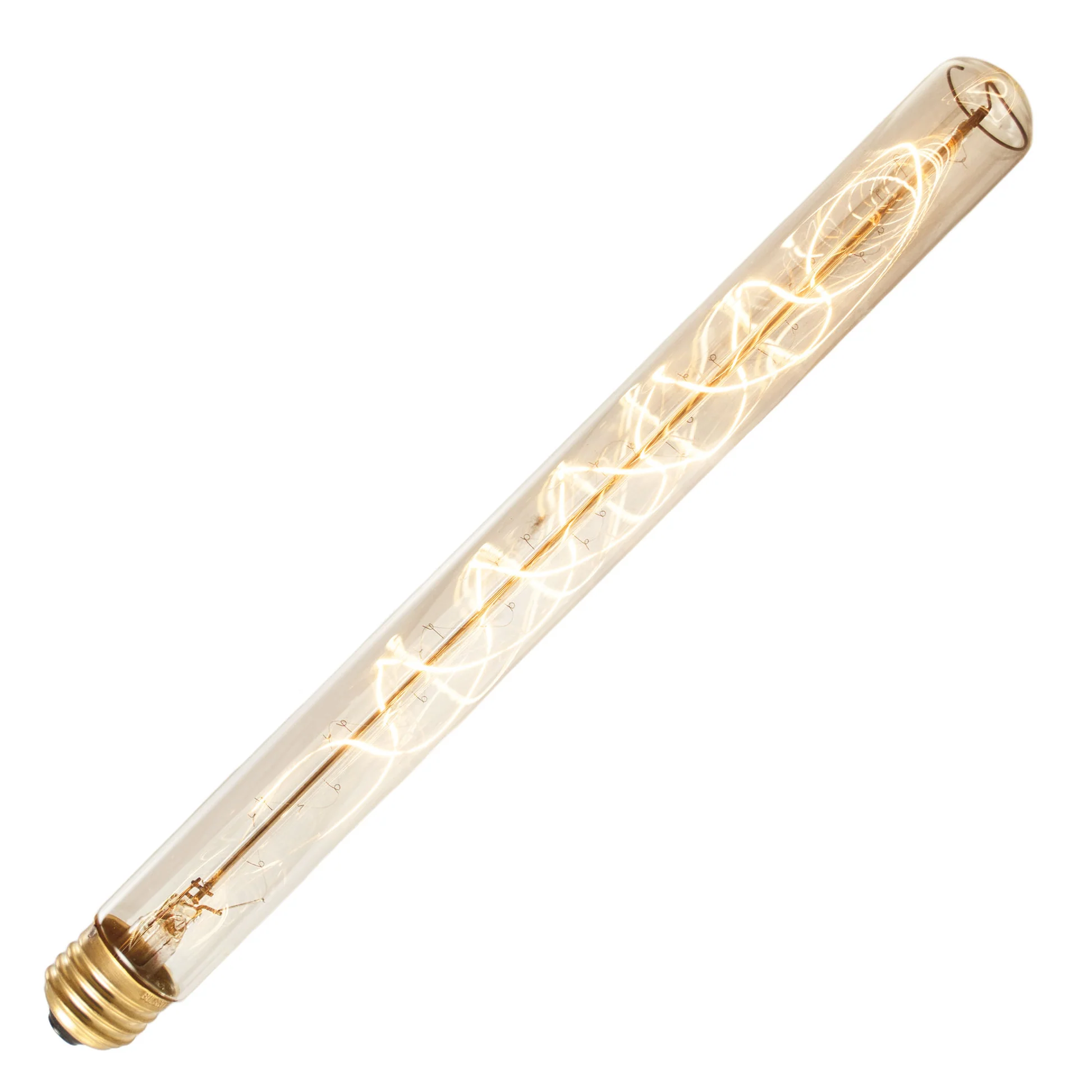 Bulbrite NOS40T9/L 40 Watt Nostalgic Edison Tubular T9 Long, Vintage Spiral Filament, Medium Base, Antique Finish - Cheap-Us
